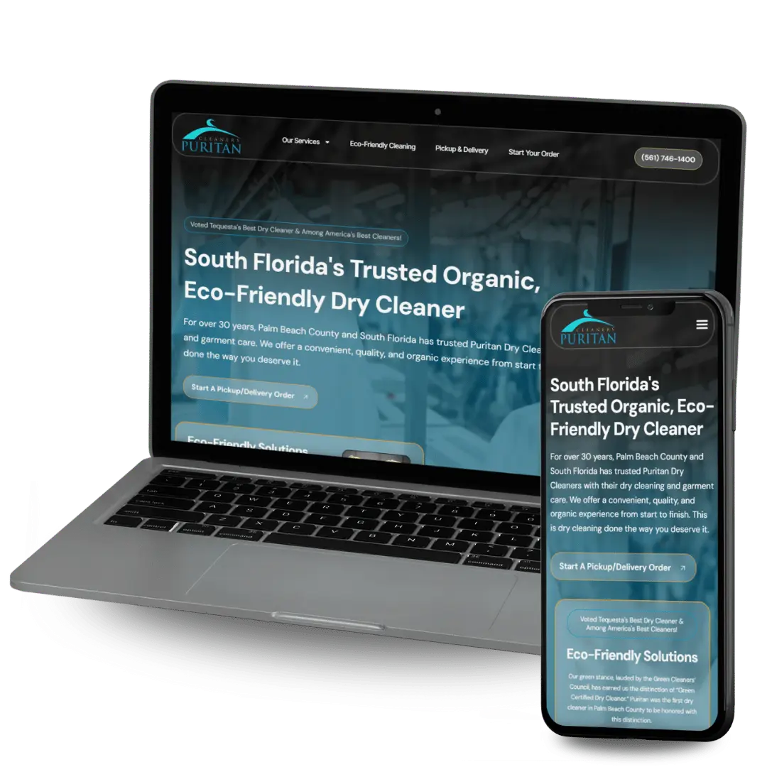 Puritan Dry Cleaners website project by Circadian Marketing
