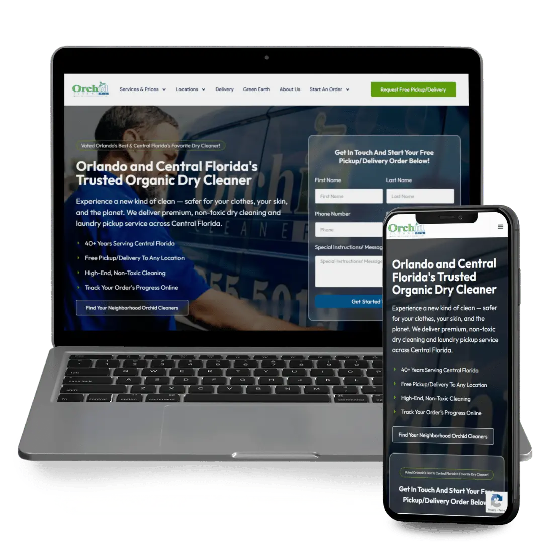Orchid Cleaners website designed by Circadian Marketing